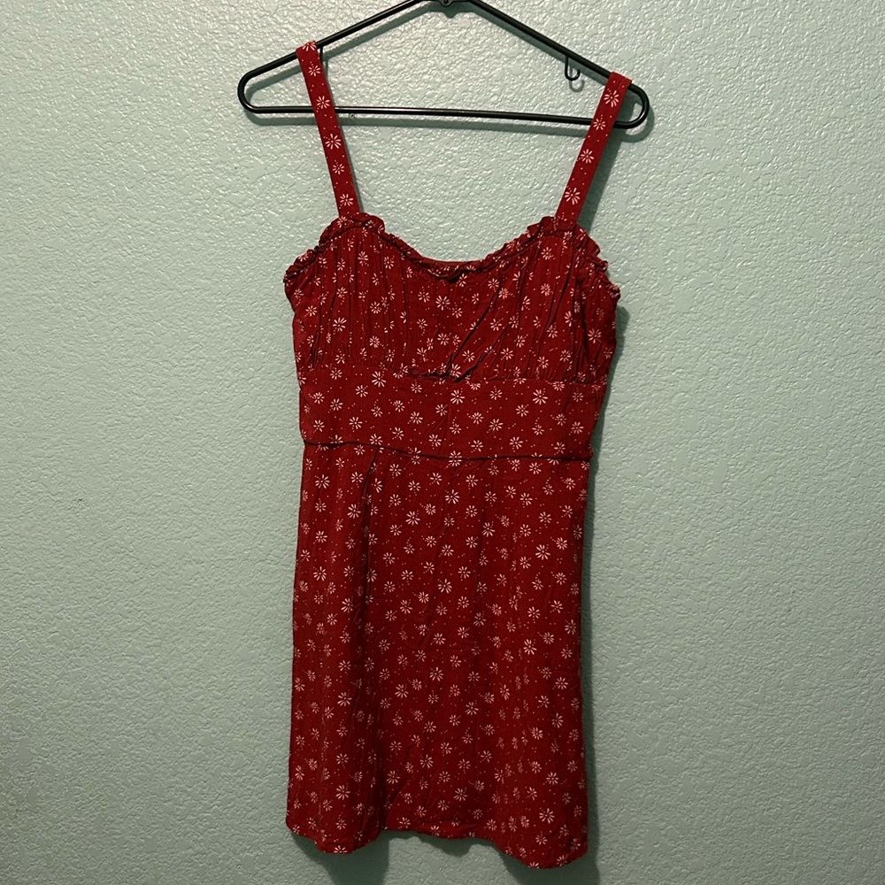 Trixxi Brownish Red Daisy Print Summer Dress